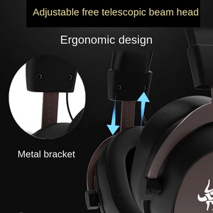 Casque de jeu Rambotech USB7.1 dynamique en cuir et métal, circum-auriculaire, RGB, filaire, avec subwoofer, commandes par boutons, câble de 1,95 m pour ordinateur et téléphone portable - Product Image 2