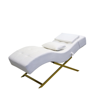 Customizable White Curved Eyelash and Eyebrow Bed with Adjustable Headrest Face Spa Bed for Facial Beauty Salon Hospital Use - Product Image 1