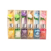 Diffuseur à Bâtonnets Parfum Froid Désodorisant WC Flacon en Verre Huile Essentielle Liquide d'Encens Aromathérapie