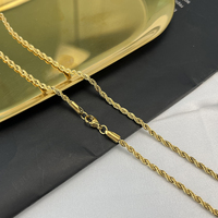Chaîne à maillons en acier inoxydable plaqué or 18K, bijou étanche, de haute qualité, sans lacets, 16 18 20 pouces