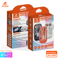 Souris sans fil optique double mode 2,4G/5GHz JW-AP05, rétroéclairage RVB, 5 boutons, design ergonomique, coque transparente, charge Type-C