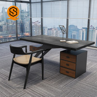 Bureau de direction moderne personnalisé pour PDG de haut niveau Nouveau design Bureau de direction moderne en bois personnalisé en MDF durable