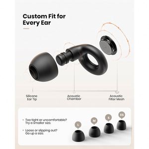 Bouchons d'oreilles insonorisants de sécurité pour le sommeil, haute fidélité, réutilisables, anti-bruit, ajustables, avec filtre pour dormir - Product Image 2