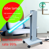 Stérilisateur à lumière UV pour la désinfection, lampe germicide mobile 60W sans ozone, base métallique 2G11 pour usage domestique et professionnel