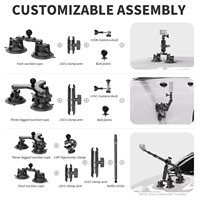 Perche à selfie Kewig personnalisée de 1,1 m avec ventouse de 1/4 pouce pour caméra d'action Insta360, idéale pour la prise de vue en voiture, en alliage d'aluminium CNC