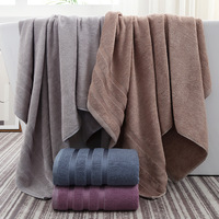 Ensemble de serviettes de bain en fibre de bambou, 3 pièces, gris rayé, dobby, très absorbant, doux, écologique, qualité professionnelle pour hôtel, spa
