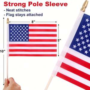 8x5 pulgadas (aprox.) Juego de Banderas de 21x12cm (Rojo/Blanco/Azul/Negro/Naranja/Amarillo/Verde/Morado/Rosa) con Palitos de Madera - Mini Banderas de Mano - Product Image 4
