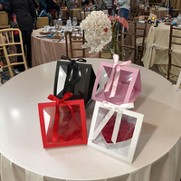 Boîte de présentation de fleurs en forme de cœur triangulaire, boîte cadeau florale, boîte à fleurs, boîte cadeau souvenir