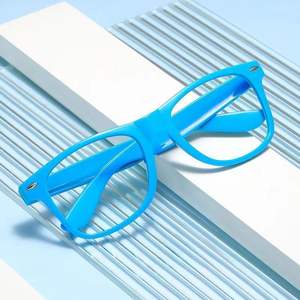Montures de lunettes ovales bleues à monture complète, verres UV400 AC, légères, unisexes, lunettes de mode pour hommes et femmes - Product Image 1