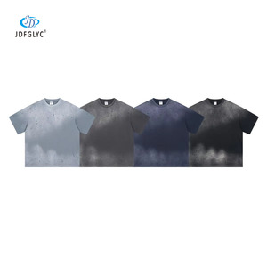 2025 Áo thun nam thương hiệu hợp thời trang Xuân/hè 100% cotton kiểu cổ điển nước rửa cũ với Phun mực nhuộm ngắn tay - Product Image 5