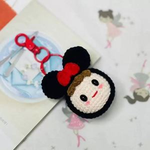 Handmade Crochet <b>Doll</b> Pendant Cartoon DIY Keychain Handmade Bag Decoration Keychain - Product Image 4