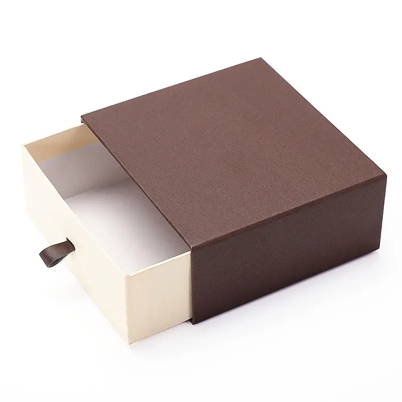 Logo ile küpe takı paketi için OEM silding çekmeceler lüks takı ambalaj kağıt saplı hediye kutusu