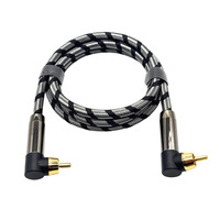 Câble RCA 90 degrés vers RCA 90 degrés Câble de caisson de basses Câble audio coaxial numérique pour Home cinéma, barre de son, TV, PS4 Xbox