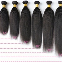 Cheveux Humains Naturels Bruts, Tissage Yaki Léger, Paquets Raides Crépus en Gros avec Frontal et Closure en Dentelle HD Transparente