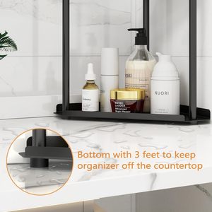 Organizador de Baño Triangular de 2 Niveles, Moderno y Minimalista, para Encimera de Baño, Maquillaje, Cocina, Esquina del Baño, Almacenamiento - Product Image 6