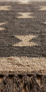<b>Black</b> Beige Tribal Geometric Jute Wool <b>Runner</b> Rug Handwoven Boho Southwestern Farmhouse Carpet for Hallway Entryway Home Decor - Product Image 6