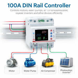 Disjoncteur intelligent WiFi monophasé Tuya pour maison connectée, avec télécommande, mesure PV, montage sur rail DIN, protection contre les surtensions 380V 6kA - Product Image 3