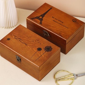Boîte <span class=keywords><strong>à</strong></span> <span class=keywords><strong>couture</strong></span> rétro <span class=keywords><strong>vintage</strong></span> en bois massif, organiseur, étui, kit de <span class=keywords><strong>couture</strong></span> domestique, boîte de finition avec style tendance - Product Image 4