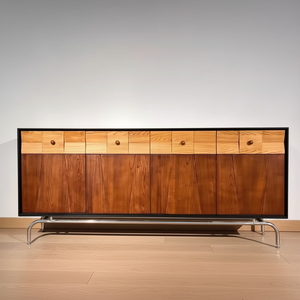Aparador de Gran Capacidad de Estilo Moderno de Mediados de Siglo para Sala de Estar, Mueble de Almacenamiento Lateral de Madera Sólida para el Hogar - Product Image 5