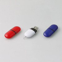 Flash Drive USB 2.0 1GB 2GB 4GB, Flash Drive kapsul hadiah murah 3.0 8GB 16GB USB stik memori plastik 32GB 64GB dengan Logo kustom