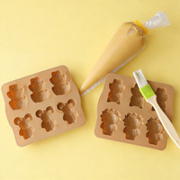 Moule à gâteau en silicone 6 cavités motif souris et chien de dessin animé, idéal pour la cuisson en cuisine