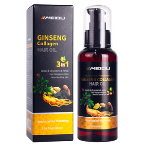 En stock, huile capillaire au ginseng et au collagène Meidu, soin capillaire 3 en 1, huile capillaire à la kératine - Product Image 1
