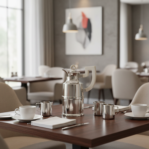 Termo de Té y Café de Metal Plateado Sheffield - Capacidad de 0.6L, Diseño Moderno para Restaurantes - Product Image 3