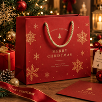 Ensemble cadeau de Noël, sac en papier kraft avec logo personnalisé laminé en relief pour l'emballage des cadeaux de Noël