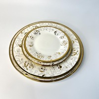 Vaisselle en céramique plaquée or, exquise et très vendue, assiette et bol en porcelaine, acceptation de la personnalisation du design, du logo et de l'emballage
