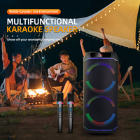 Altavoz Karaoke RGB Multifuncional SING-E CQS-6617 con Micrófono Inalámbrico y Control Remoto para Cine en Casa y Fiestas