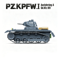 Modèle de blocs de construction en plastique ABS Panzer I Ausf.A allemand de la Seconde Guerre mondiale, véhicule militaire, jouet d'assemblage créatif pour adolescents et adultes