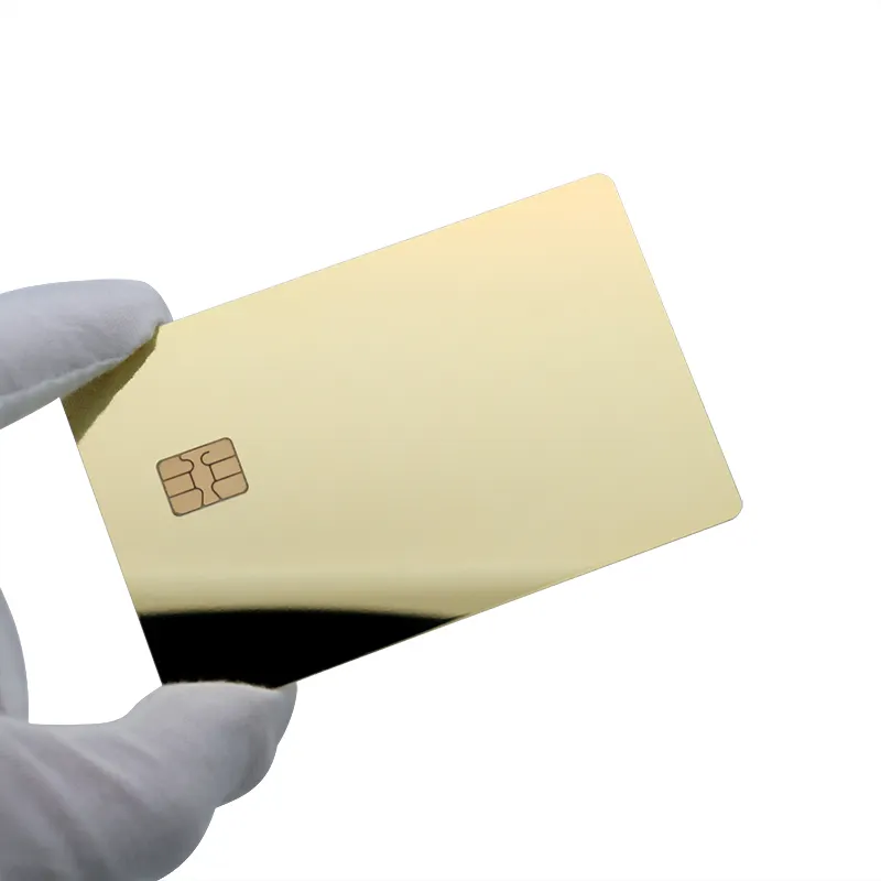 Özel lazer gravür boş metal kart 24k altın ayna nfc kredi kartı 4442 4428 çip metal kart