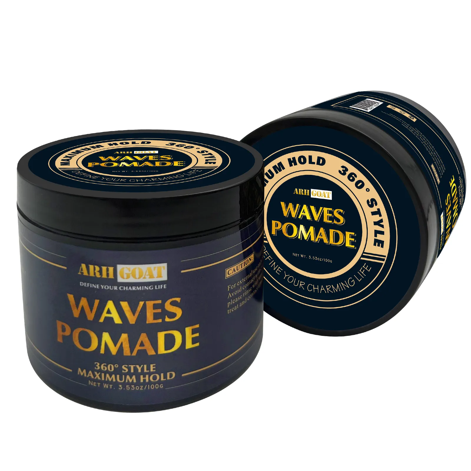 Private Label Orgânico Natural Cabelo Cera Homens Para 360 Ondas Cabelo Onda Pomade