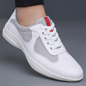 รองเท้ากีฬาผู้ชายสีขาวแบบตาข่าย  ผูกเชือก กันลื่น ใส่ได้ทุกฤดู เหมาะสำหรับฟิตเนสและการฝึกซ้อมแบบครอสเทรนนิ่ง - Product Image 3