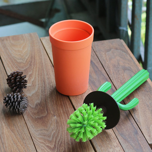 Nouvel arrivage de <span class=keywords><strong>brosse</strong></span> de <span class=keywords><strong>toilette</strong></span> moderne en plastique souple avec support pour <span class=keywords><strong>cactus</strong></span> poignée TPR durable pour le nettoyage de la salle de bain - Product Image 5