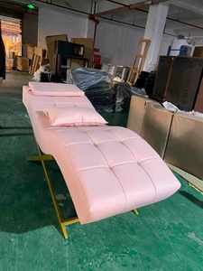 เตียงต่อขนตาสีชมพูทันสมัยสำหรับเฟอร์นิเจอร์ร้านเสริมสวย เตียงสปาโค้งสำหรับทำทรีทเมนต์หน้า เตียงเสริมสวยหรูหราสำหรับร้านเสริมสวย - Product Image 6