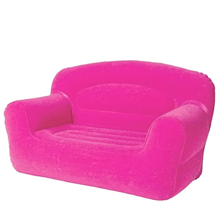 Canapé gonflable à double chesterfield, de qualité supérieure, robuste, confortable, rose