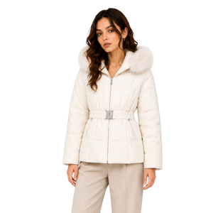 Manteau d'hiver long et chaud pour femme, <span class=keywords><strong>en</strong></span> duvet de canard blanc, avec <span class=keywords><strong>col</strong></span> <span class=keywords><strong>en</strong></span> vraie <span class=keywords><strong>fourrure</strong></span> de renard, coupe ajustée, doudoune personnalisée - Product Image 1