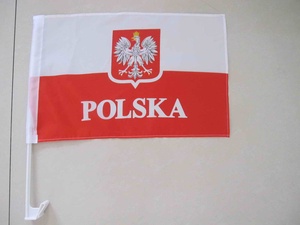 Drapeau polonais personnalisé agitant la main avec tissu en polyester avec un matériau plastique au design arc-en-ciel pour agences de voyages Logo personnalisé - Product Image 4