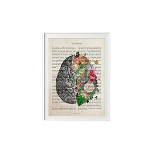 Póster Vintage de Anatomía Humana, Impresión de Flores, Cuadro Médico para Pared, Pintura en Lienzo de Corazón y Cerebro, Decoración para Hospital o Clínica, 30x40cm - Product Image 2