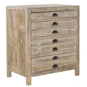 Commode de rangement à 4 tiroirs en bois de récupération de style ferme, type armoire d'apothicaire, pour chambre ou couloir - Product Image 3