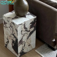 Table basse en marbre Calacatta Viola italien de qualité supérieure HZX - Durable, écologique, moderne, polie, imperméable, idéale pour la villa, la cuisine et la salle de bain