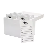 Boîte de rangement pour cils en acrylique à 10 couches, marque privée, noir et blanc, avec couvercle, palette à cils avec couvercle pour cils