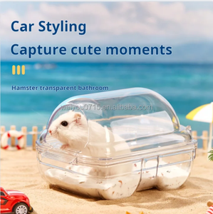 Hamster Salle de bain et toilette <span class=keywords><strong>Baignoire</strong></span> à double usage <span class=keywords><strong>Baignoire</strong></span> Sable Urine Sable Fil d'or Ours Prévention des éclaboussures Hamster <span class=keywords><strong>Cage</strong></span> Fournitures - Product Image 2