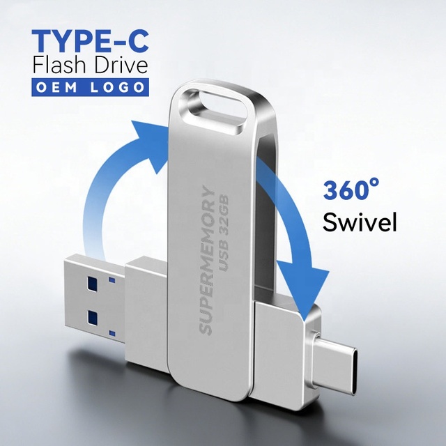 Best Seller Factory Direct Full Compatible 2GB 4GB 8GB 16GB 32GB 64GB 128GB Metal Body Type C USB Flash Drive 3.0
