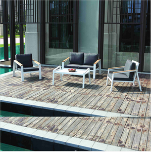 Canapé de jardin moderne italien pour terrasse, fauteuil de loisirs et table basse, mobilier d'extérieur en aluminium pour hôtel et villa - Product Image 2