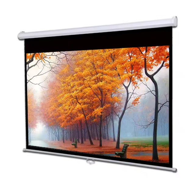 Home Theater Roll up Manual Projector Screen Newest 100 Inch 110 Inch 120"Inch 16:9 Matte White for Home Cinema Projector Screen