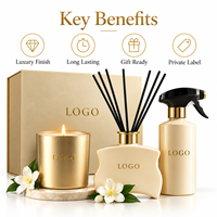 Nouveau Coffret Cadeau Luxe Bougie Parfumée et Diffuseur à Bâtonnets – Rose Personnalisée pour Aromathérapie et Parfum d'Ambiance pour Fêtes et Événements