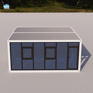 Высокое качество сборный роскошный передвижной дом бунгало жилой стеклянный занавес стены контейнерный дом - Product Image 1