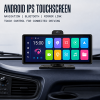 Moniteur Android CarPlay 10,26 pouces, écran tactile IPS, GPS, WiFi 5G, Bluetooth, vision nocturne 4K, IP68, 12-36V, caméra avant/arrière portable